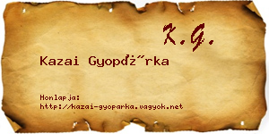 Kazai Gyopárka névjegykártya